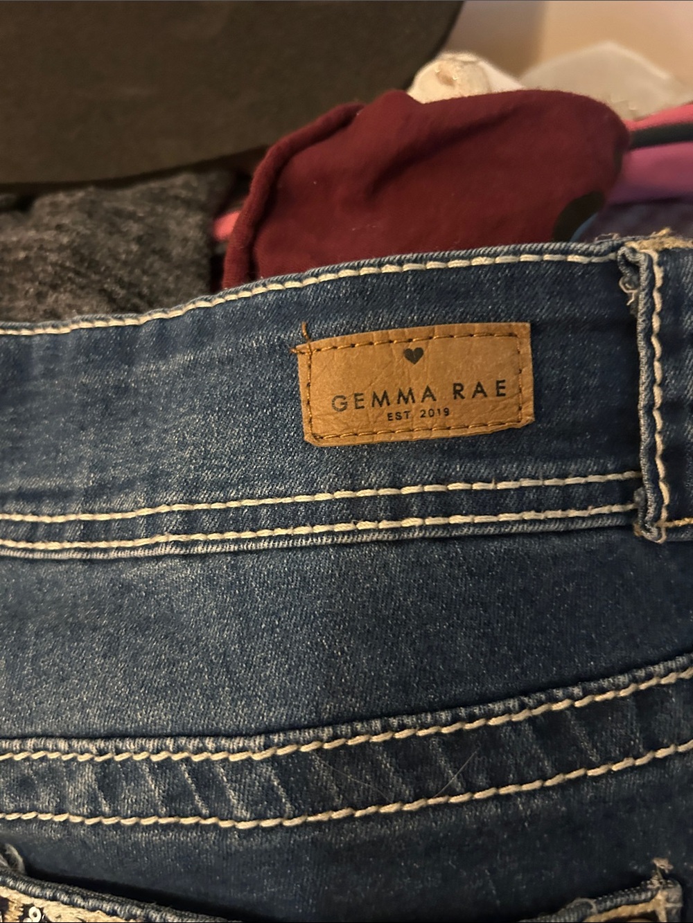 Gemma Rae Women's Dark Blue Denim Jeans - Classic Stitch Detail